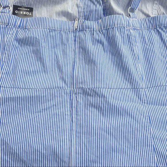 NWT Torrid Blue/white striped Poplin lace up cami size 5x - Picture 7 of 11
